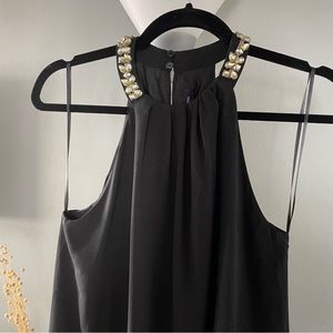 NWT Black Shift Dress with Gem Halter Neck